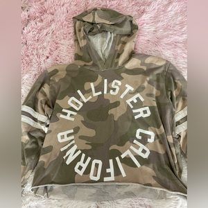 Hollister cropped camo sweater